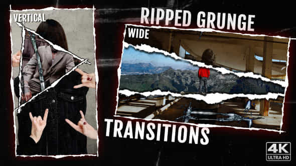 Ripped Grunge Transitions - VideoHive 56209607