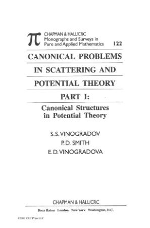 Canonical Structures in potential Theory - S S  Vinogradov, P  D  Smith, E D  Vino...