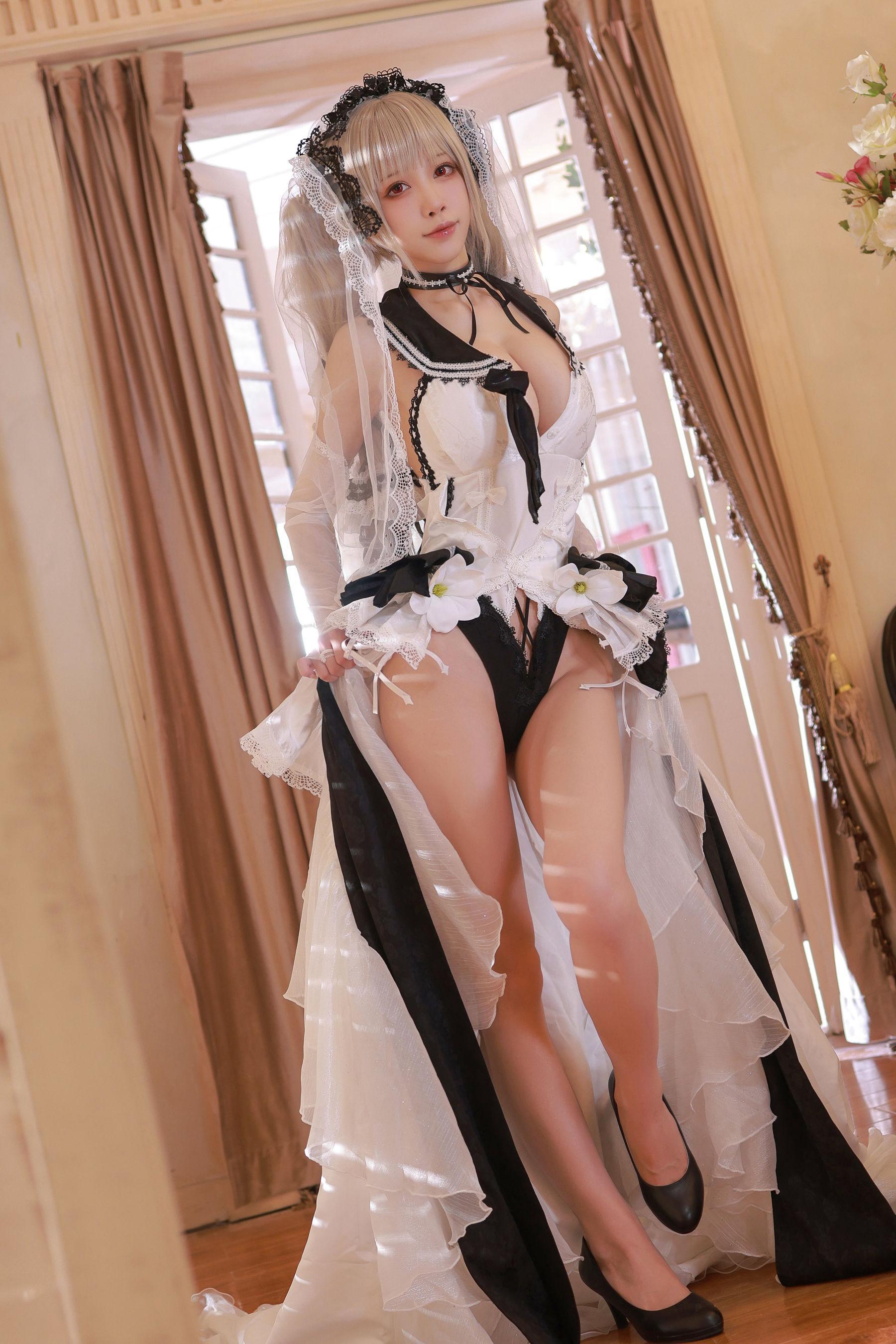 [网红COSER写真] 水淼aqua – 碧蓝航线 可畏 婚纱(44)