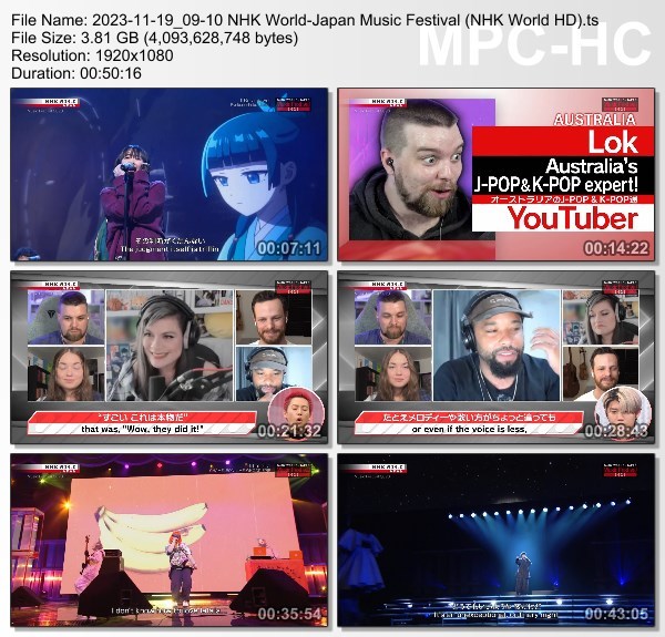 [TV-Variety] NHK WORLD-JAPAN Music Festival 2023 Part 1 (NHK World 2023.11.19)
