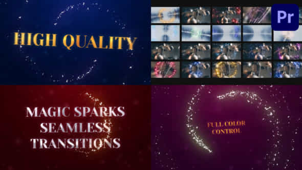 Magic Sparks Seamless Transitions Premiere Pro Mogrt - VideoHive 49645696