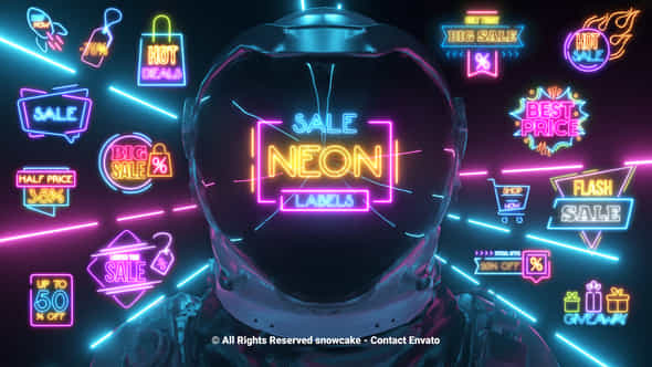 Sale Labels Neon - VideoHive 51603872