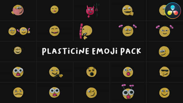 Plasticine Emoji Pack Davinci Resolve - VideoHive 53688614