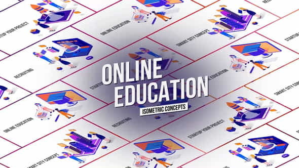 Online Education - Isometric Concept - VideoHive 26531138