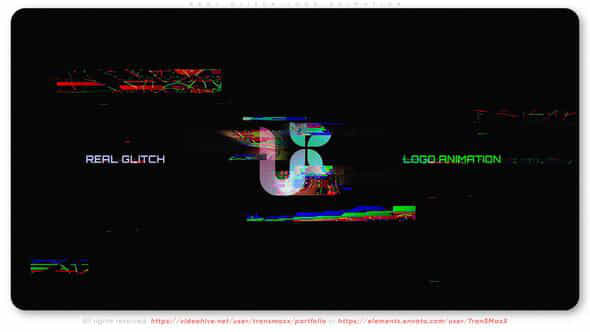 Real Glitch Logo Animation - VideoHive 52620241