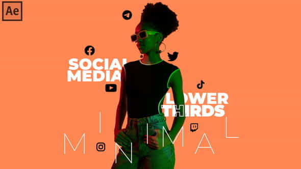 Minimal Social Media Lower Thirds - VideoHive 37874008