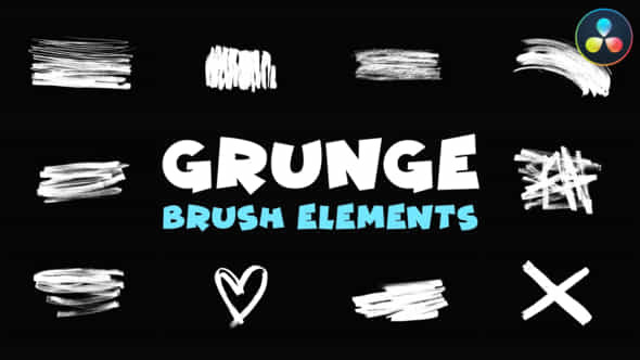 Grunge Brush Elements Davinci Resolve - VideoHive 50448933