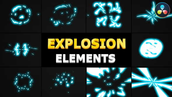 2D Explosion Elements | DaVinci - VideoHive 34107603