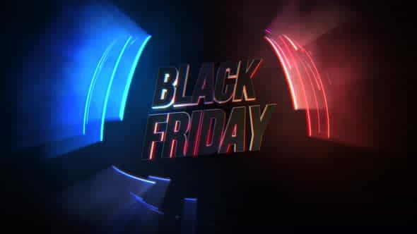 Animation intro text Black Friday and motion colorful neon lights, abstract background | Events - VideoHive 29287206