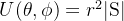 U(\theta, \phi) = r^2 |\rm S|