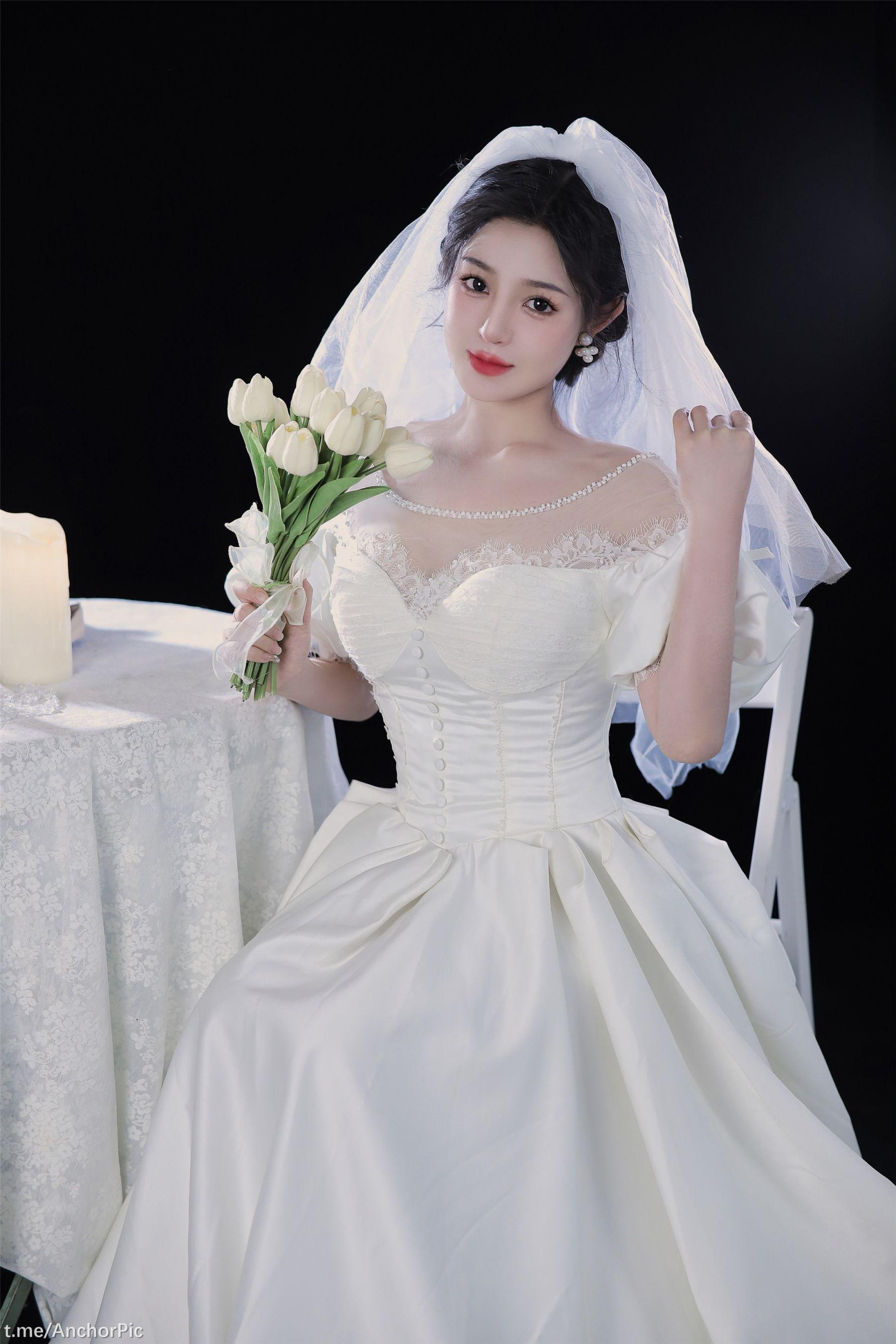 国模套图 桃暖酱《婚纱》(52)