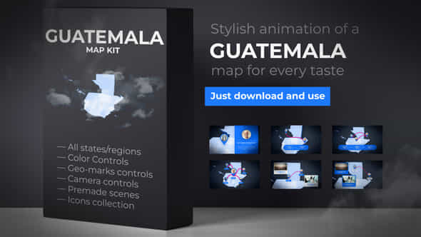 Guatemala Map - - VideoHive 39340776