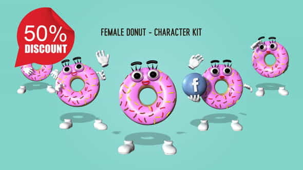 Female Donut - Character Kit - VideoHive 27137644