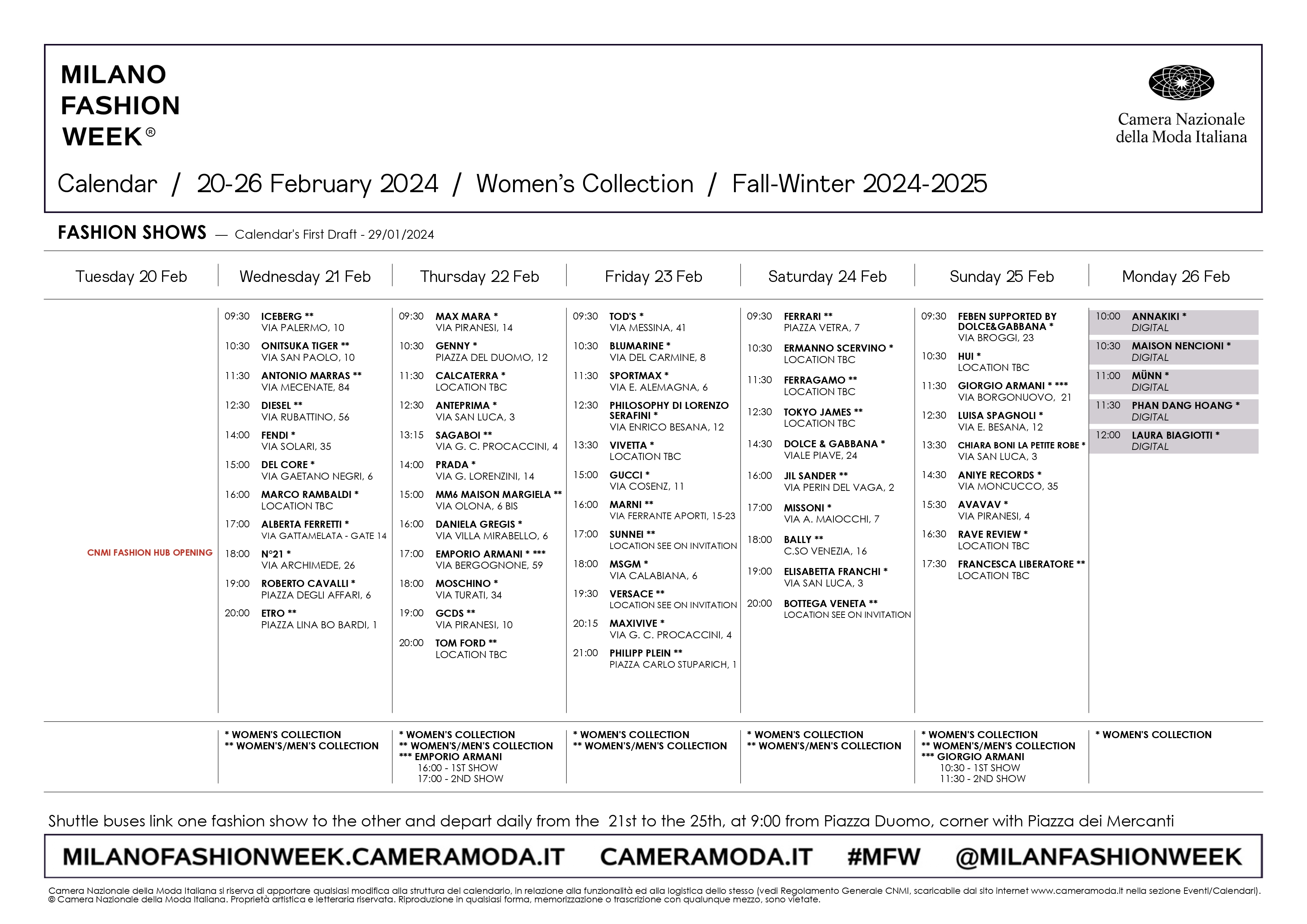 Milan Fashion Week F/W 2024.25 The Show Schedule Thread the Fashion