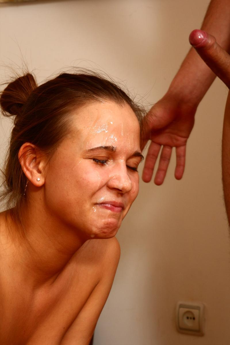 Young girl sports a cum covered face after having sex with her boyfriend(17)