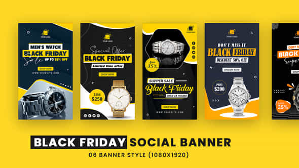 Watch Black Friday Sale Social Media Banner - VideoHive 34474826