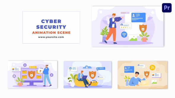 Cyber Security Awareness Character Design Animation Scene - VideoHive 48802453