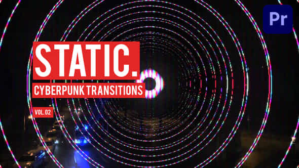 Cyberpunk Static Transitions - VideoHive 47799106