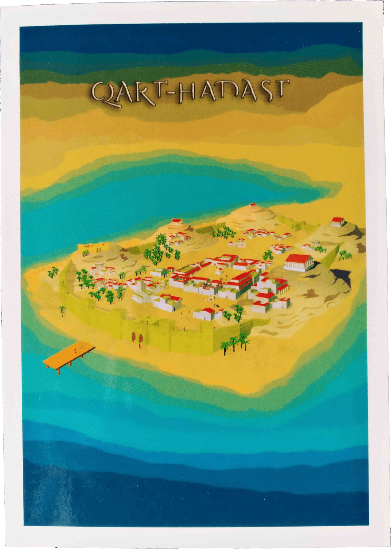 Art of a coastal settlement named 'Qart Hadasht'