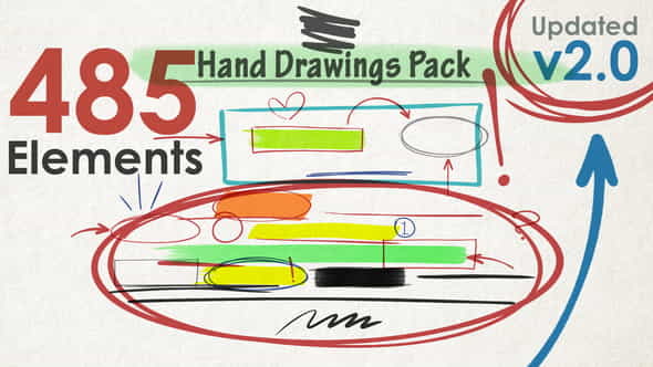 Hand Drawings Pack (485 elements) - VideoHive 22738315