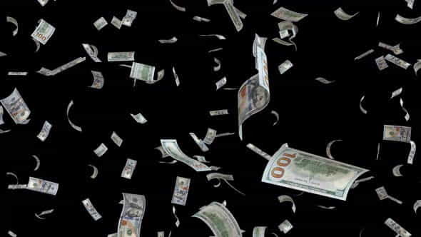 100 USD Bills Falling Loop - VideoHive 31743463