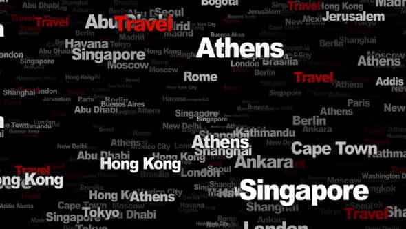 Travel Text and World Cities - VideoHive 33670054