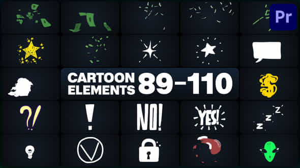 Cartoon Elements For Premiere Pro - VideoHive 48657892