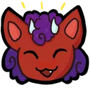 A custom emoji of a happy red dragon