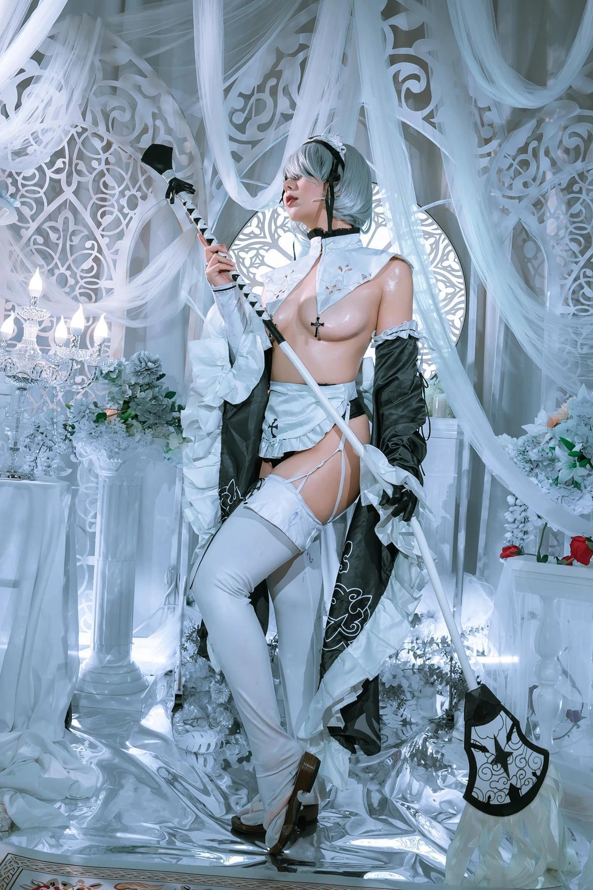 Cosplay 云溪溪Yunx1x1 & 奶桃 – 2B本 YoRHa No.2 Type B 上 Set.04(10)
