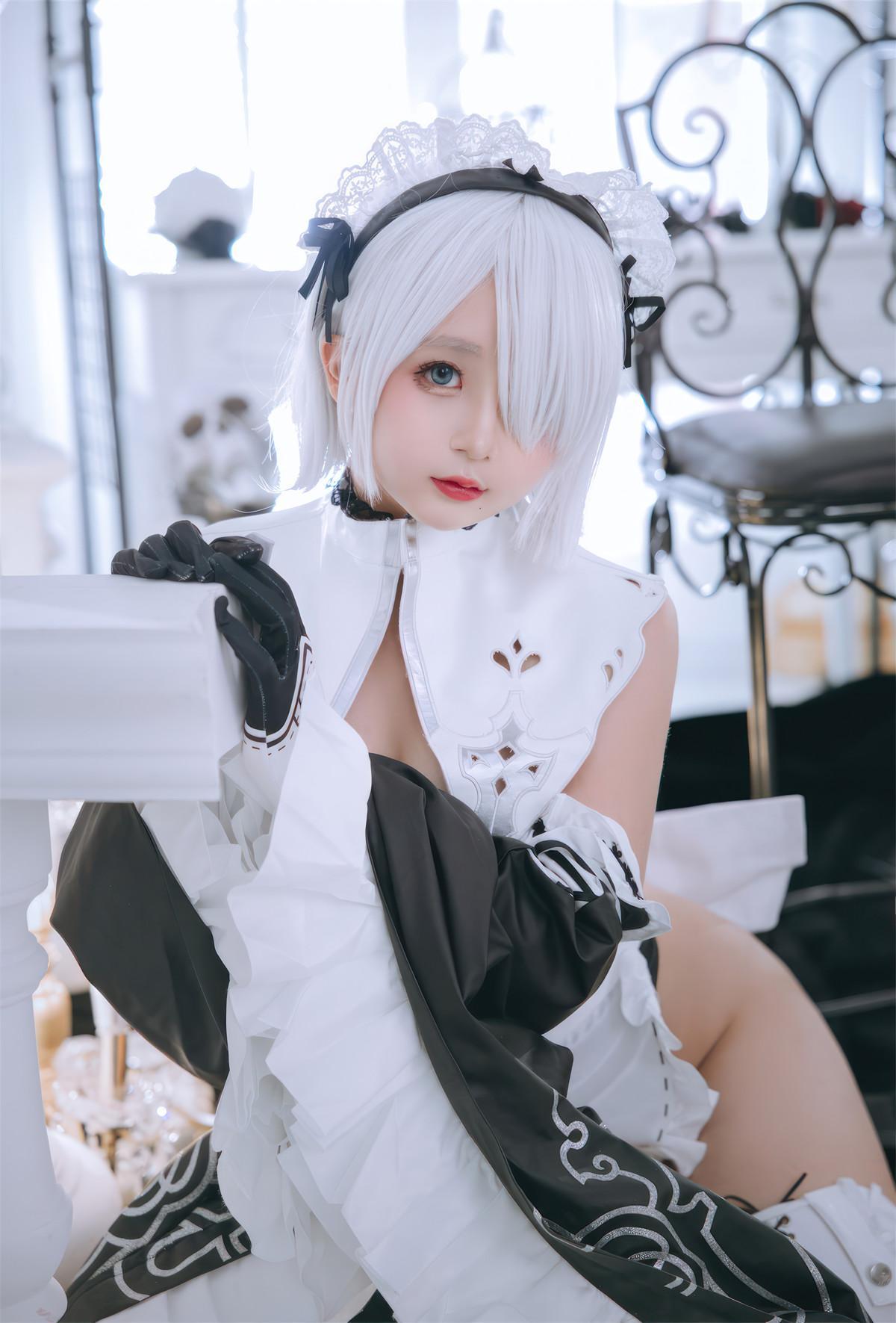 Cosplay Rinaijiao日奈娇 2B奶盖女仆 Set.02(21)