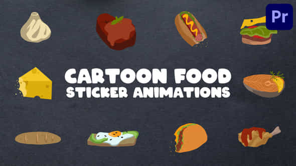 Cartoon Food Sticker - VideoHive 47594622