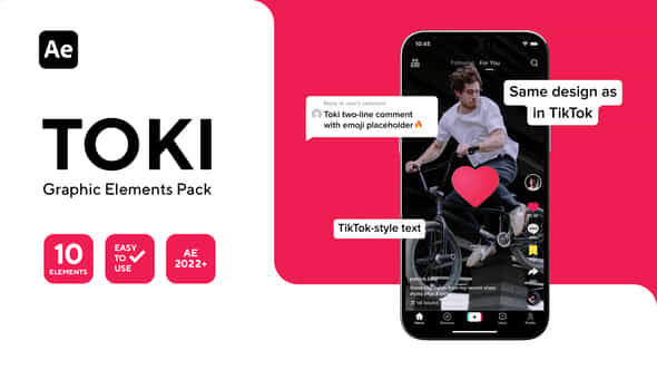 Toki Tiktok Graphics Pack For After Effects - VideoHive 43447602