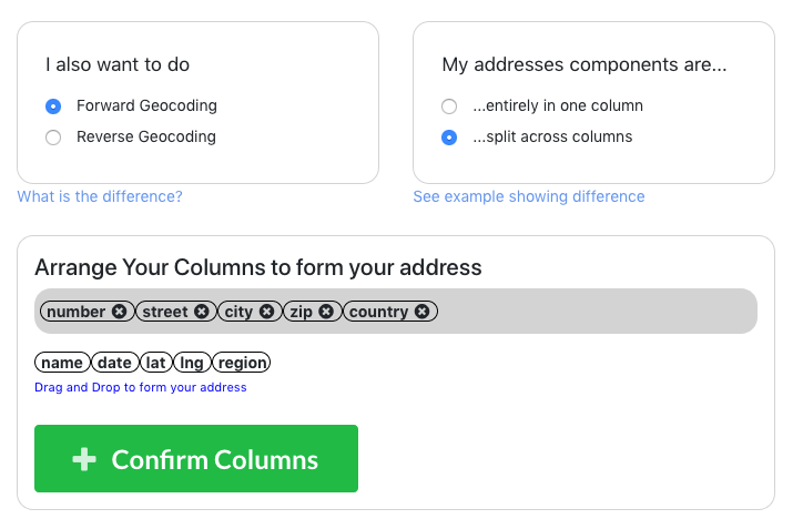 address options