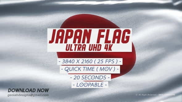 Japan FlagUltra Uhd 4 K - VideoHive 27281440