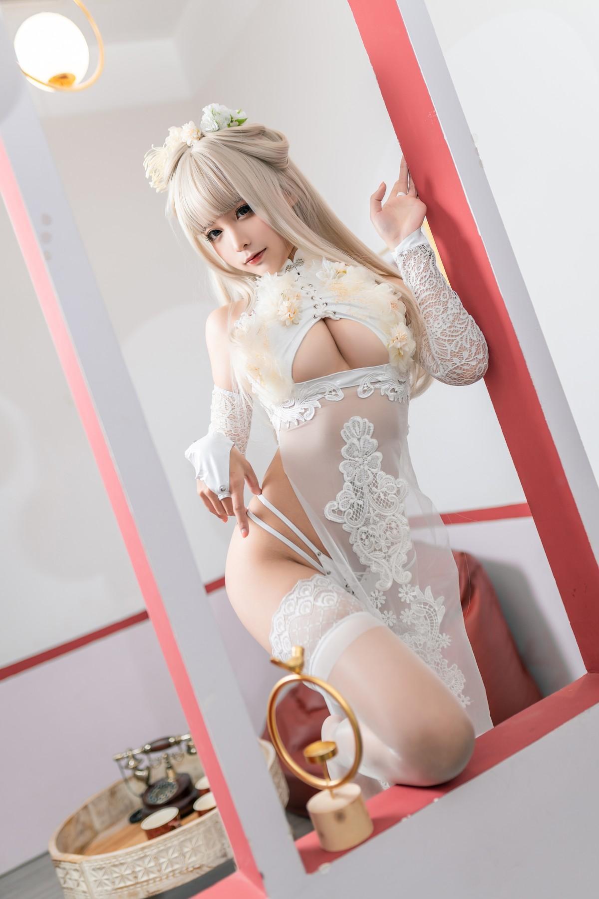 Cosplay 蠢沫沫 Chunmomo 沫沫真爱版 歪萌白旗袍(2)