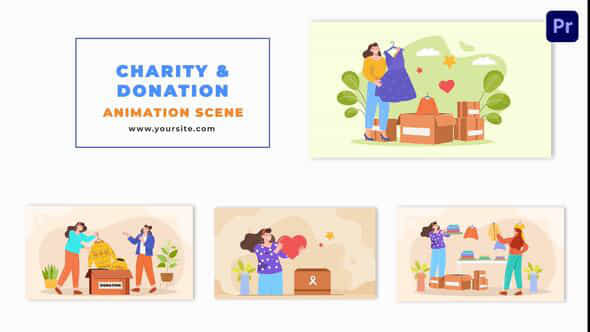 Charity And Donation Concept Vector Animation Scene - VideoHive 48802954