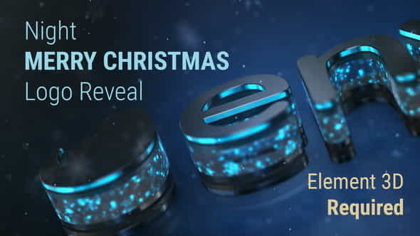 Night Merry Christmas Logo Reveal - VideoHive 22803117