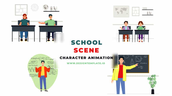 School Scene Character - VideoHive 38960140