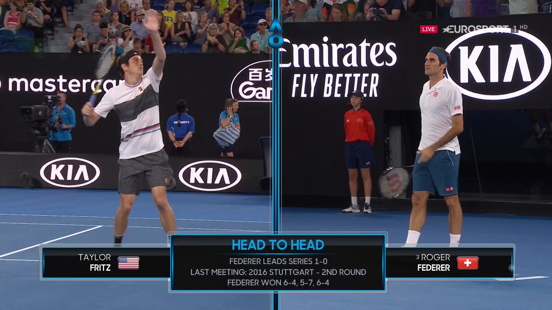 TENNIS: Australian Open 3rd Round - Taylor Fritz vs Roger Federer - 18/01/2019