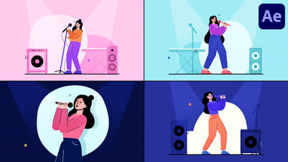 Singing Girls Explainer For After Effects - VideoHive 57184156