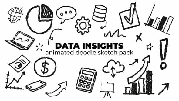 Data Insights Animated Doodle Sketch Pack - VideoHive 59108467