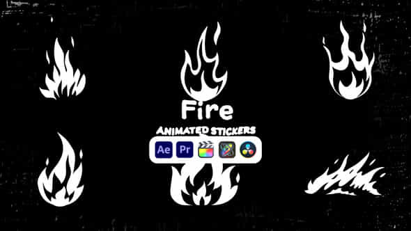 Fire Animated Stickers - VideoHive 50571317