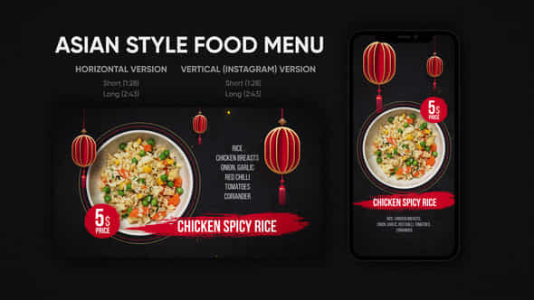 Asian Style Food Menu - VideoHive 26796009