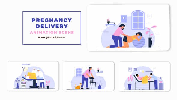 Flat Character Pregnancy - VideoHive 46416095