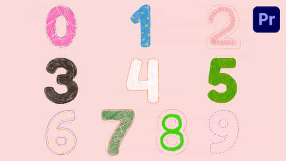 Hand Drawn Numbers Premiere Pro - VideoHive 52370981