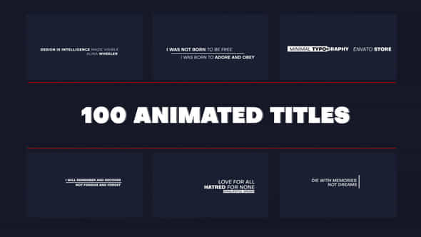 100 Animated Titles - VideoHive 46188370