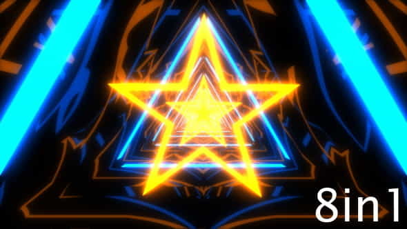 Tri Star Neon Tunnel VJ - VideoHive 19540275