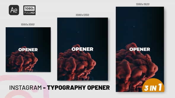 Instagram Typography Opener - VideoHive 35302983