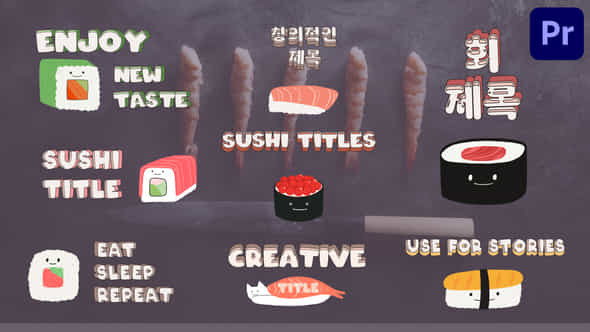 Cartoon Sushi Titles For Premiere Pro - VideoHive 54250577