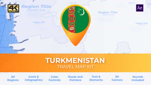 Turkmenia Map - - VideoHive 39229886